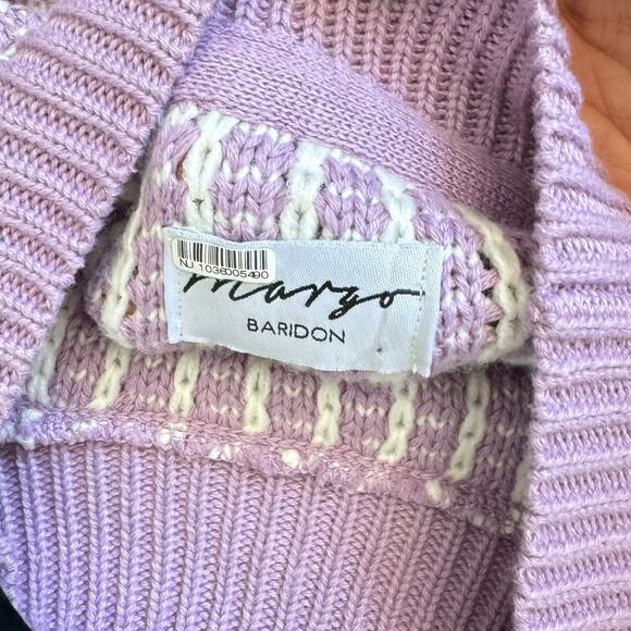 Margo Baridon Dickie Sweater Vest Purple White Size M/L - Picture 6 of 6